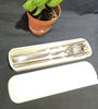 Stainless Steel Cutlery Set (Silver) Small Wheat Case