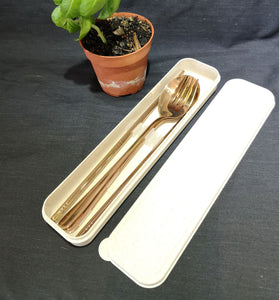 Stainless Steel Cutlery Set (Bronze) Big Wheat Case
