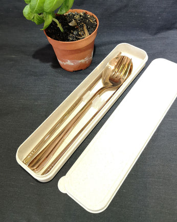 Stainless Steel Cutlery Set (Bronze) Big Wheat Case