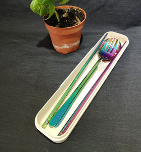 Stainless Steel Cutlery Set (Iridescent) Big Wheat Case