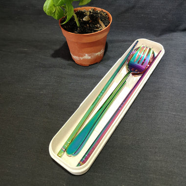 Stainless Steel Cutlery Set (Iridescent) Big Wheat Case